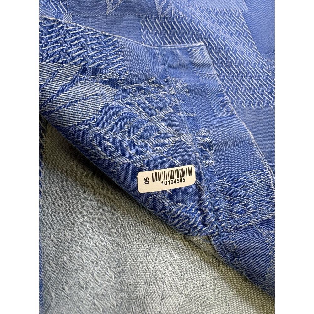 Tommy Bahama 100% Silk Camp Shirt Men’s Large Blue Embroidered Aloha - Picture 9 of 9